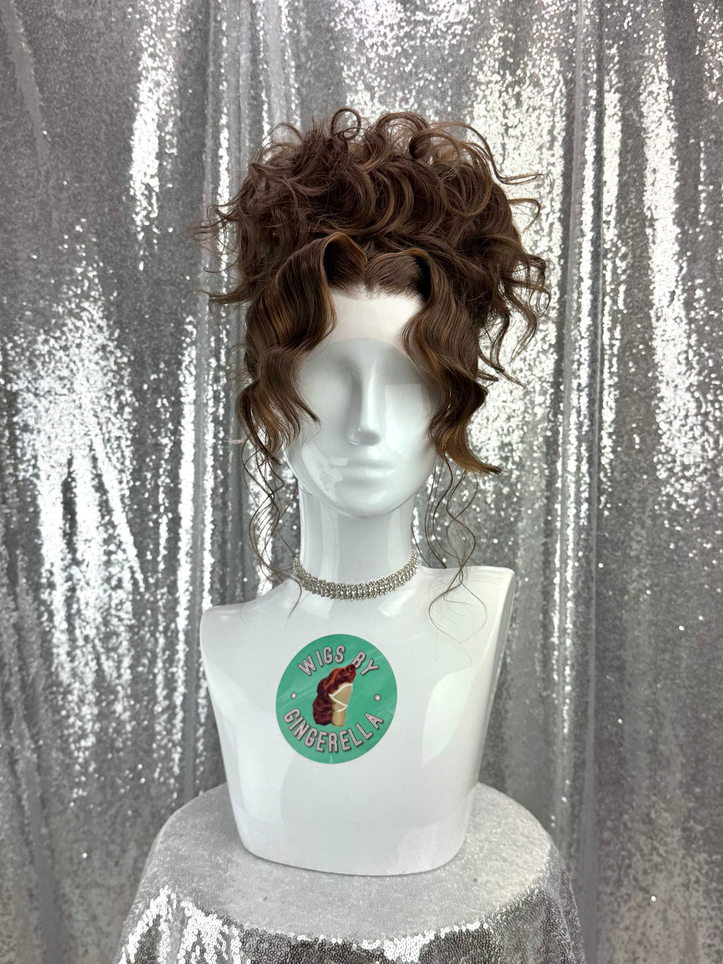 Custom Lace Front Wig in Style "Brat" - 90's Inspired Textured Centerpart Updo Hair
