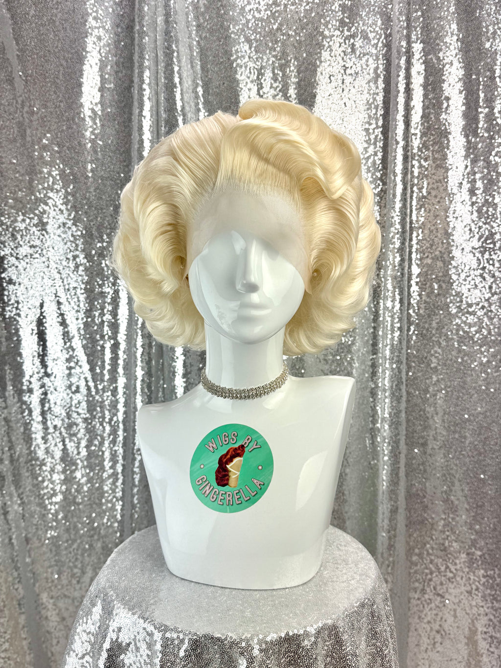 Custom Lace Front Wig in Style 'Sugar' - 1950s' Inspired Finger Waved Textured Voluminous Hair