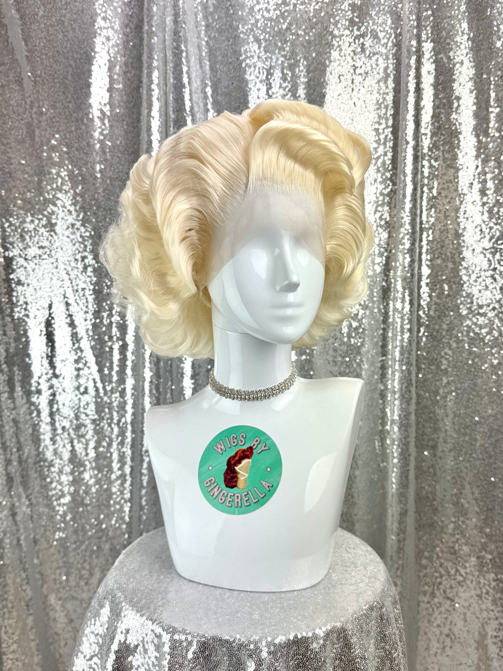 Custom Lace Front Wig in Style 'Sugar' - 1950s' Inspired Finger Waved Textured Voluminous Hair