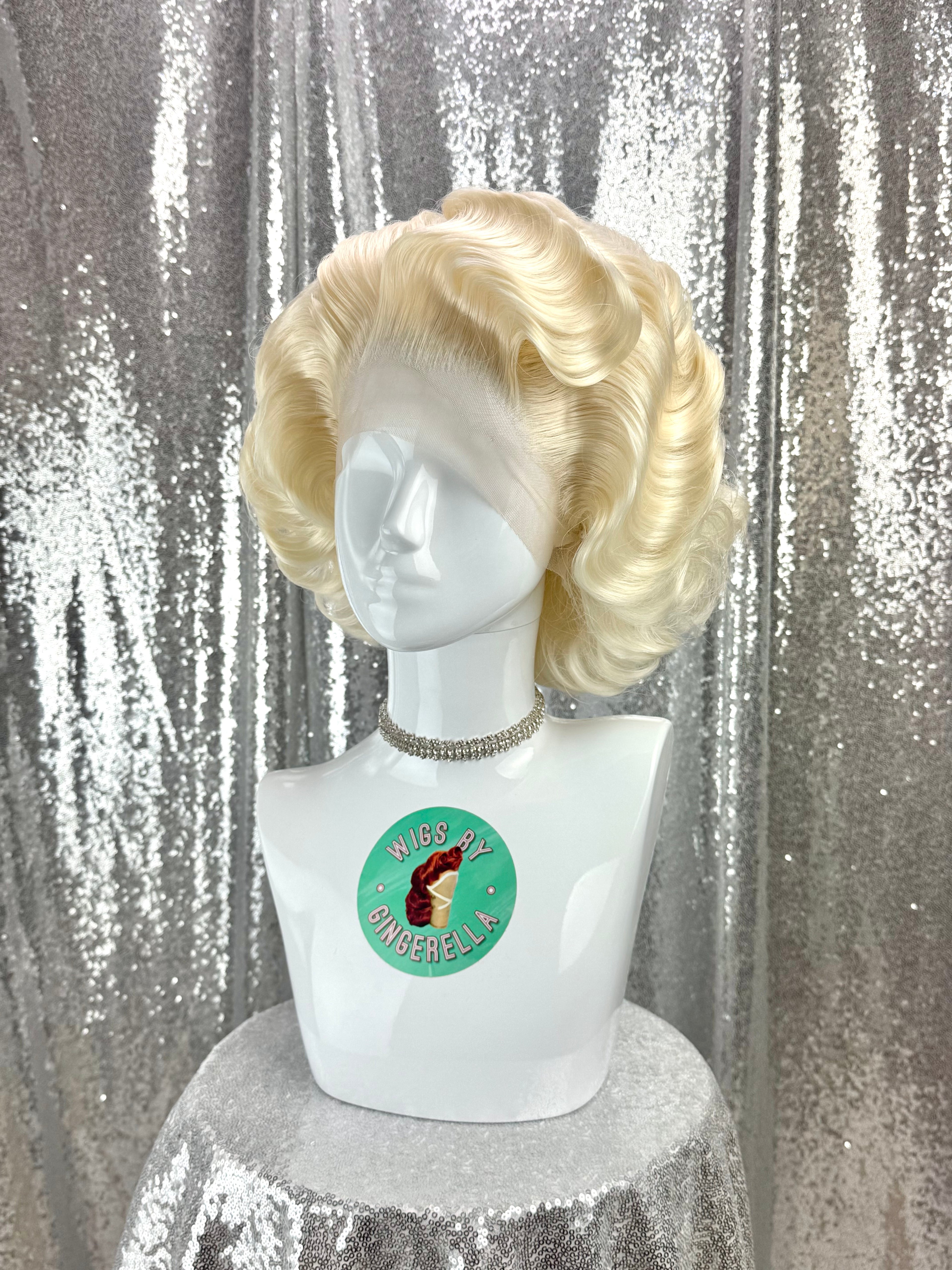 Custom Lace Front Wig in Style 'Sugar' - 1950s' Inspired Finger Waved Textured Voluminous Hair