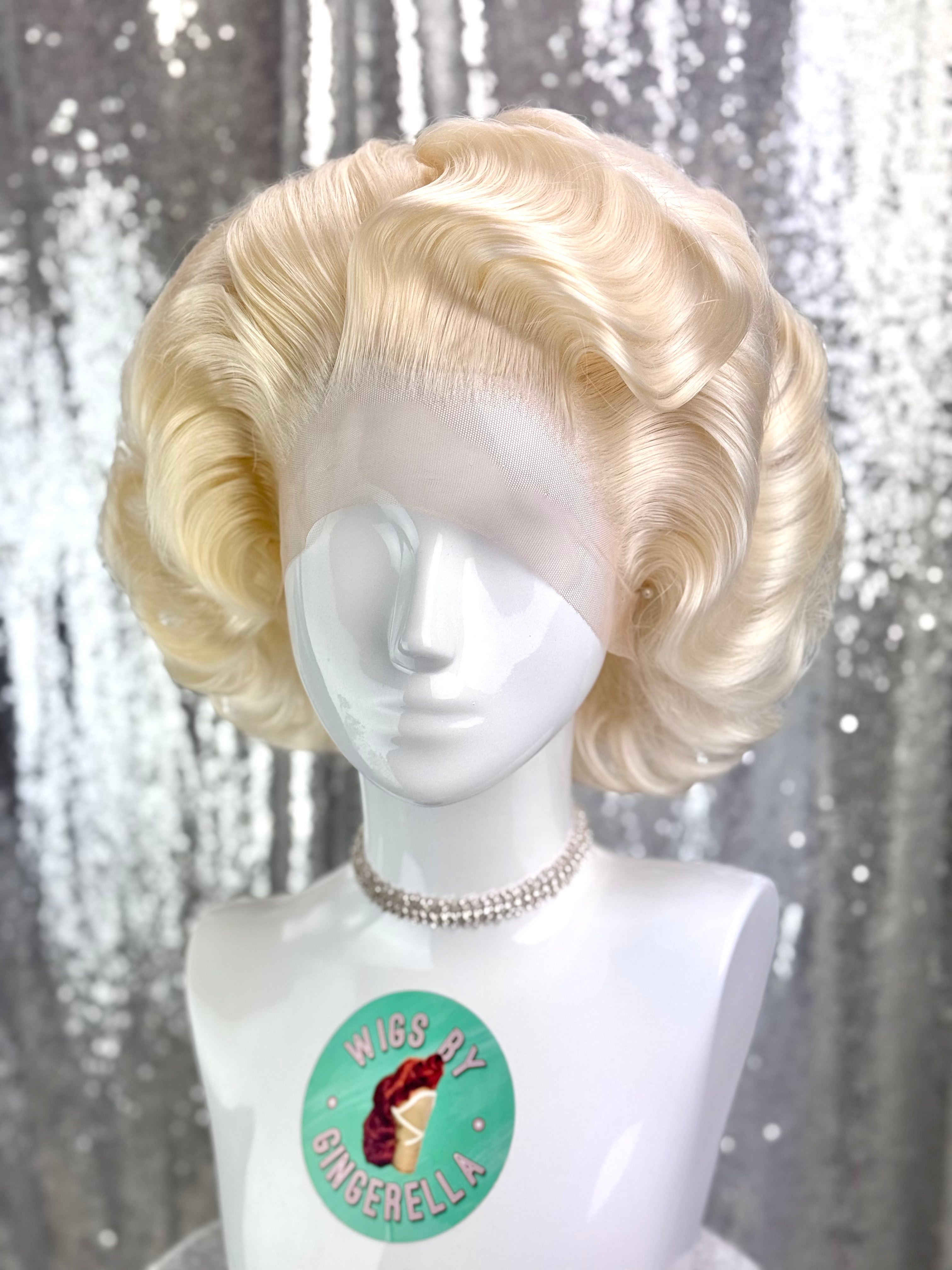 Custom Lace Front Wig in Style 'Sugar' - 1950s' Inspired Finger Waved Textured Voluminous Hair