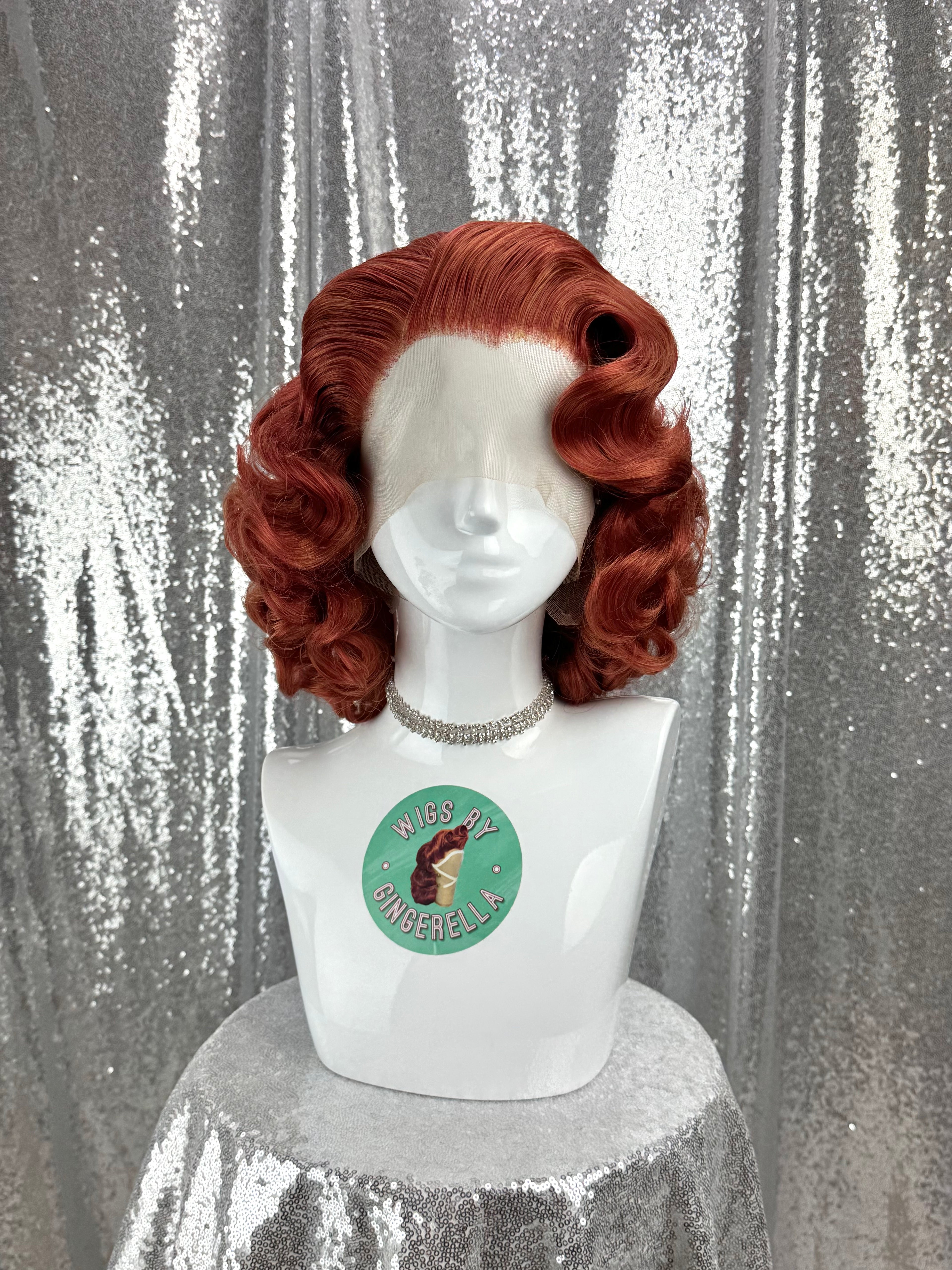 Custom Lace Front Wig in Style 'Star' - 1950s' Inspired Finger Waved Curly Voluminous Hair