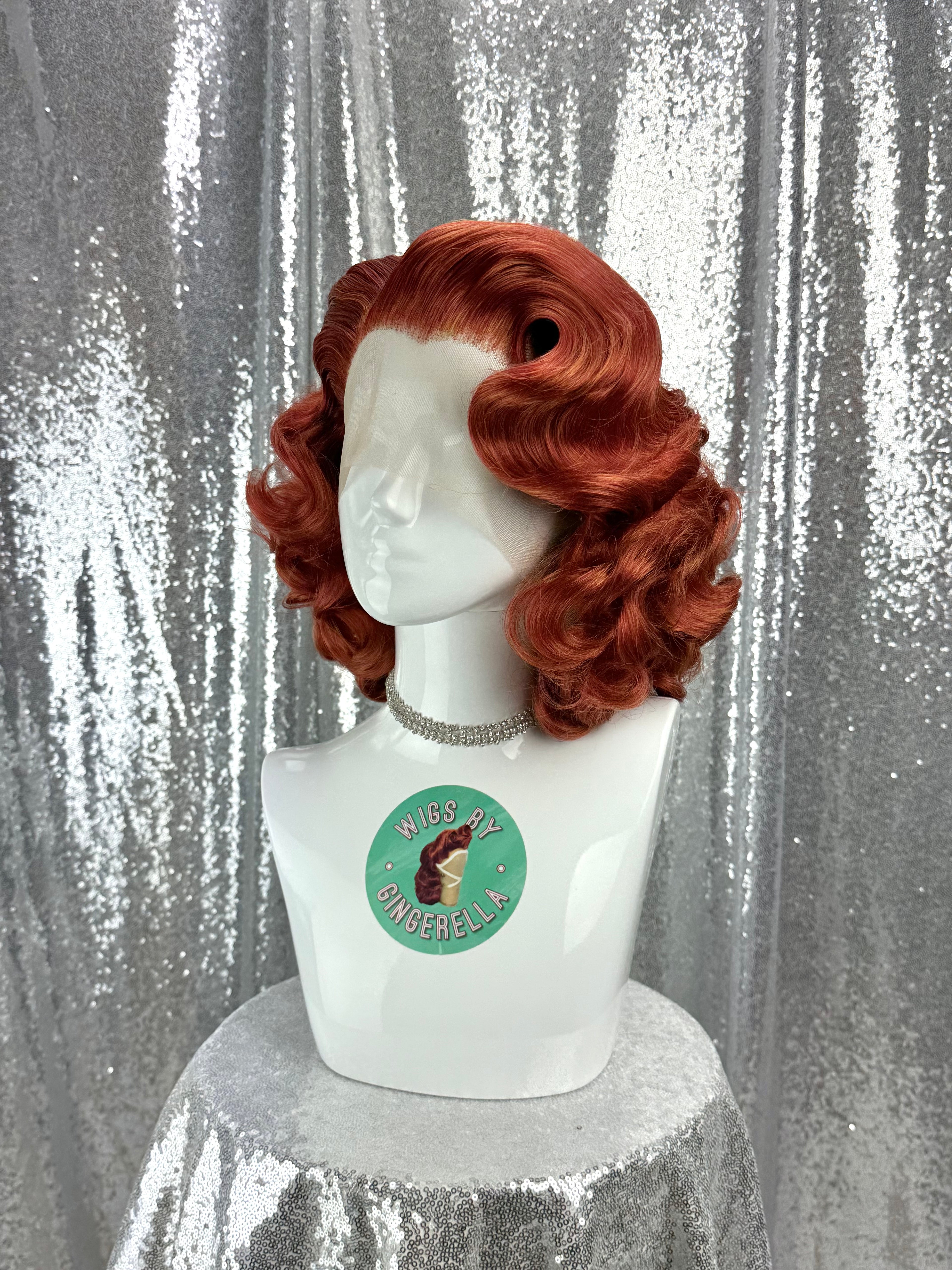 Custom Lace Front Wig in Style 'Star' - 1950s' Inspired Finger Waved Curly Voluminous Hair