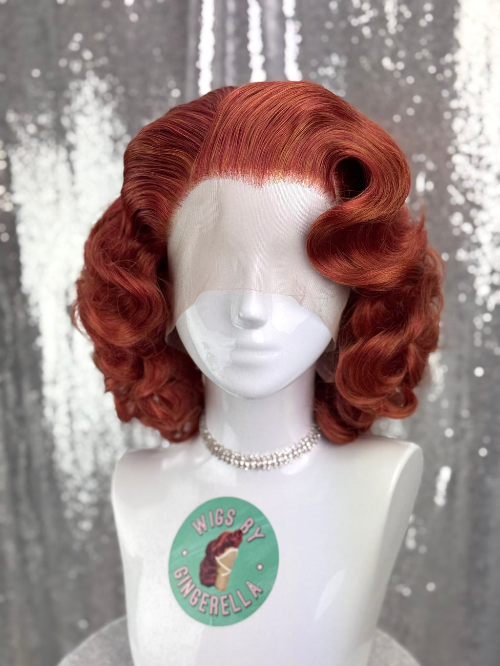 Custom Lace Front Wig in Style 'Star' - 1950s' Inspired Finger Waved Curly Voluminous Hair
