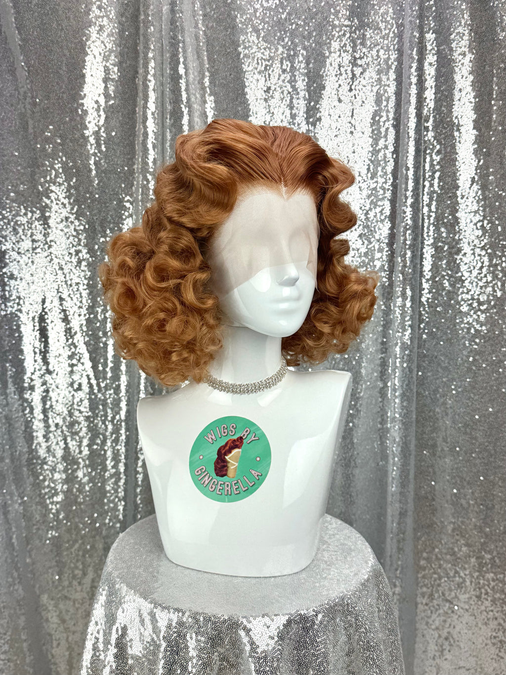 Custom Lace Front Wig in Style "Noir" - 1940s Inspired Center Part Finger Waved Textured Curly Hair