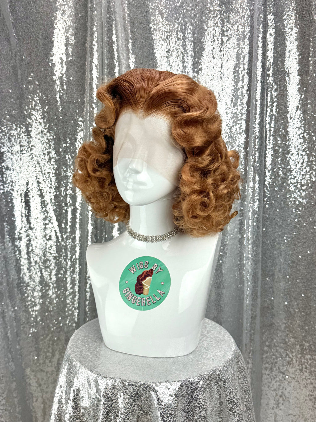 Custom Lace Front Wig in Style "Noir" - 1940s Inspired Center Part Finger Waved Textured Curly Hair