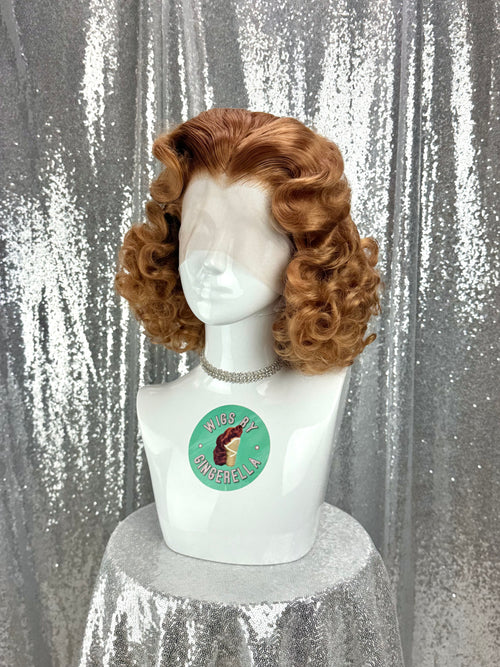 Custom Lace Front Wig in Style "Noir" - 1940s Inspired Center Part Finger Waved Textured Curly Hair