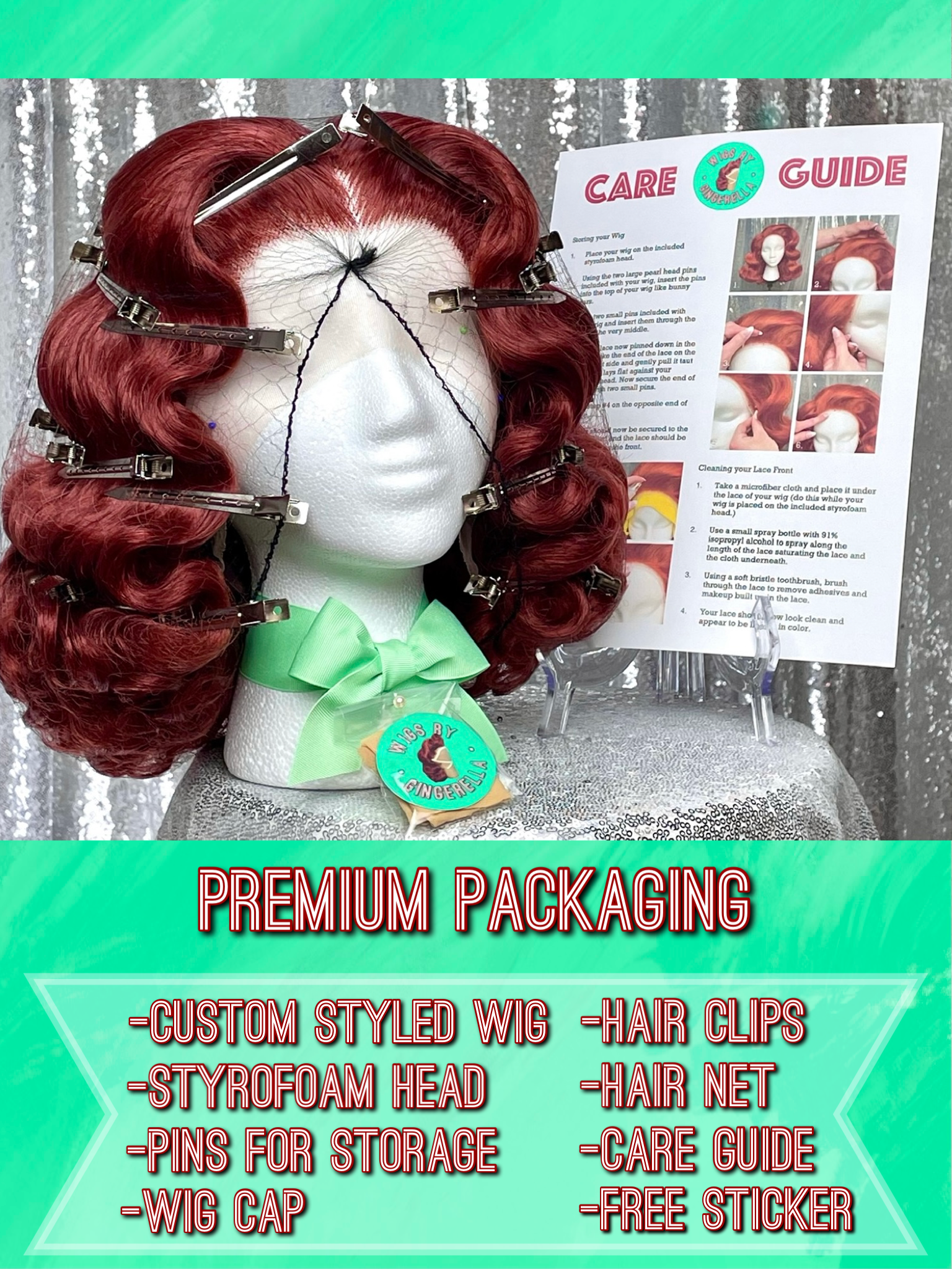 Custom Lace Front Wig in Style "Noir" - 1940s Inspired Center Part Finger Waved Textured Curly Hair