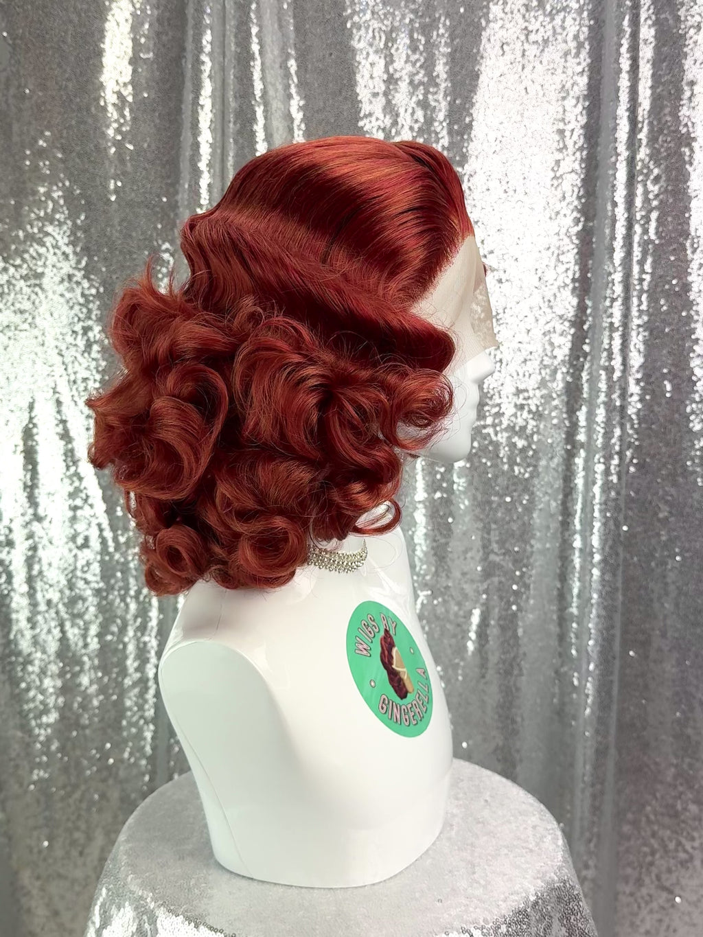 Custom Lace Front Wig in Style 'Star' - 1950s' Inspired Finger Waved Curly Voluminous Hair