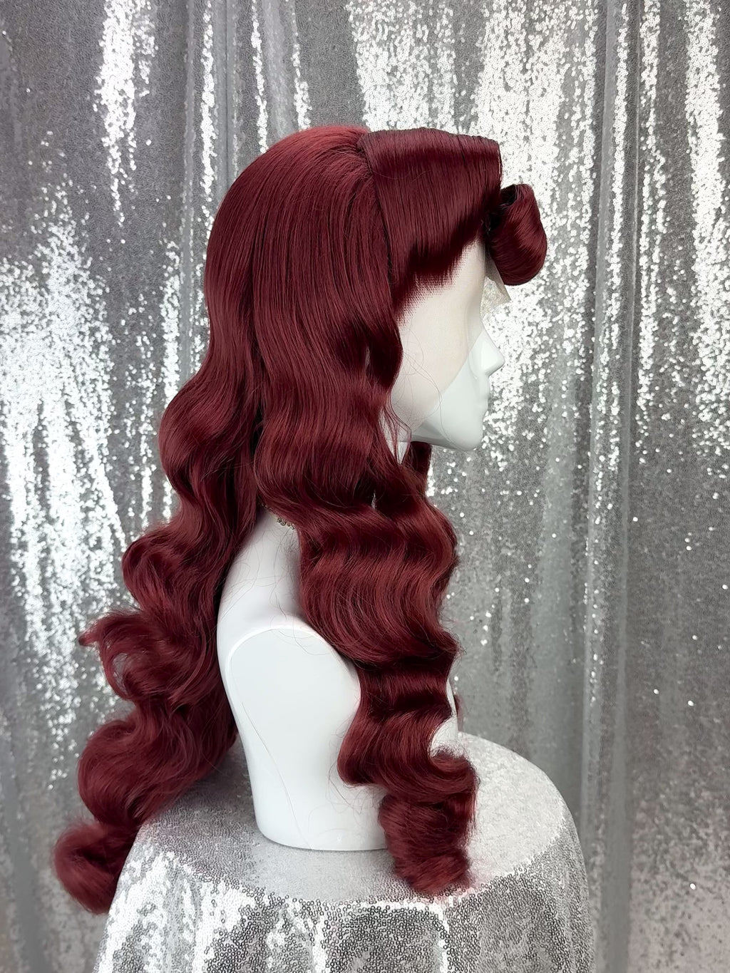 Custom Lace Front Wig in Style "Baddie" - 1940's Inspired Victory Roll, Bumper Bang Hair