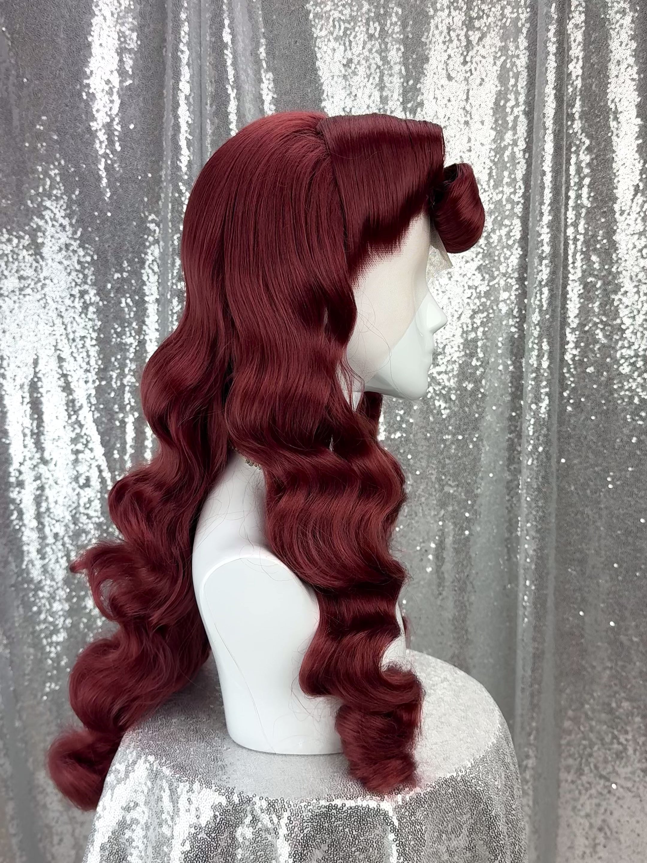 Custom Lace Front Wig in Style "Baddie" - 1940's Inspired Victory Roll, Bumper Bang Hair