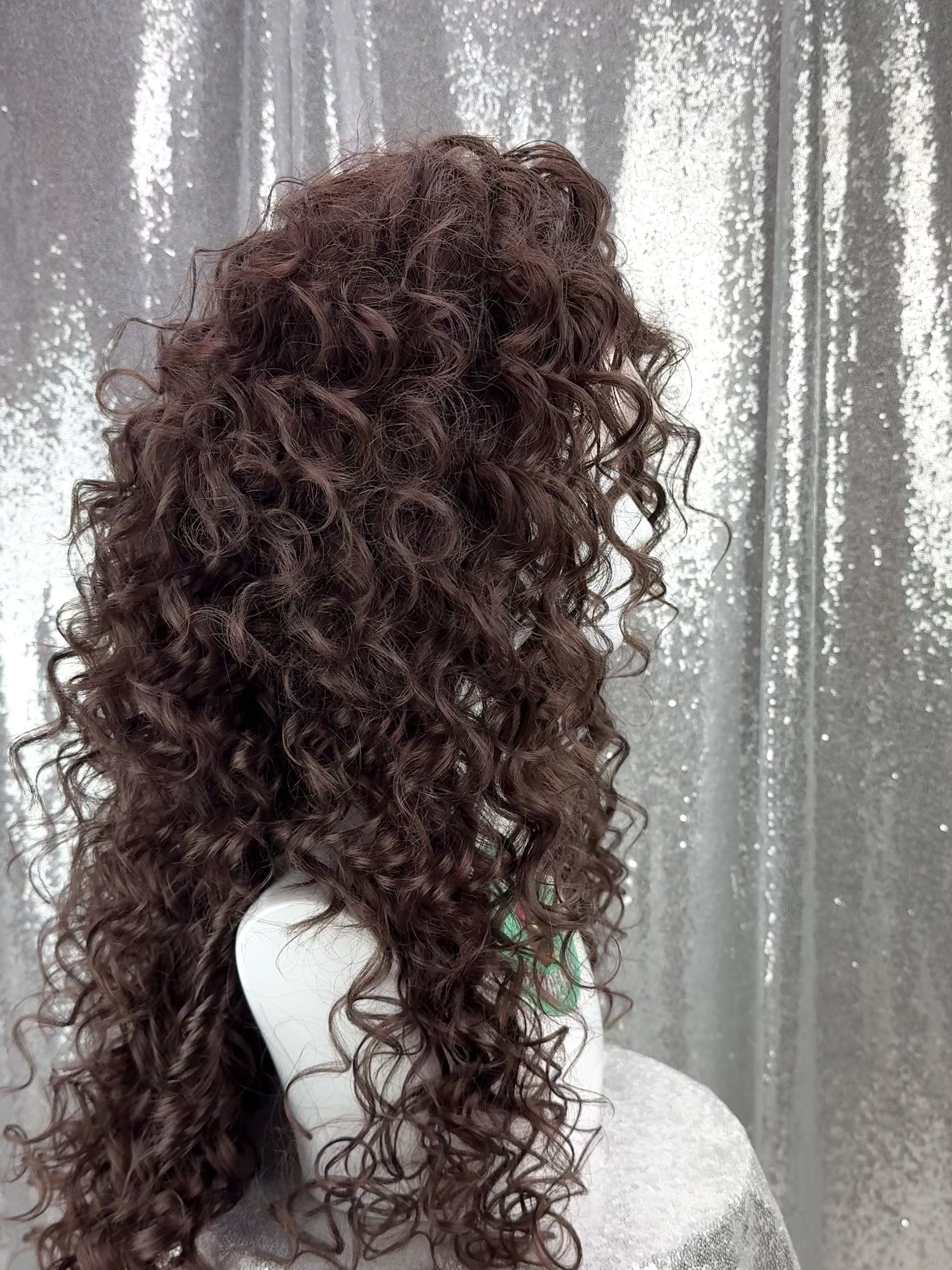 Custom Lace Front Wig in Style 'Salt' - 80s' inspired Tight Curly Textured Voluminous Hair